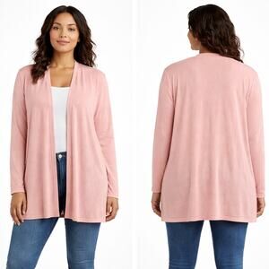 Chris & Carol Lightweight Open-Front Cardigan Blush Pink - Size 2X - New no tags